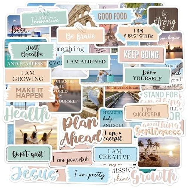 Alt view image 5 of 6 - 50 Pcs Lifestyle Photo Quote Vinyl Stickers