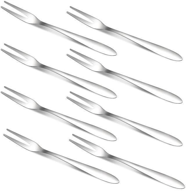 Main image of 8 Pcs Mini Forks Appetizer Forks Small Fruit Fork for Appetizers Pastry Dessert Metal Forks Gift Set Mini Cocktail Stainless Steel Oyster Olive Escargot Crab Fork for Parties Wedding Daily Events