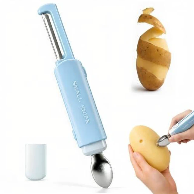 Alt view image 2 of 3 - 3-in-1 Swivel Potato Peeler & Vegetable Peeler with Built-In Mini Knife