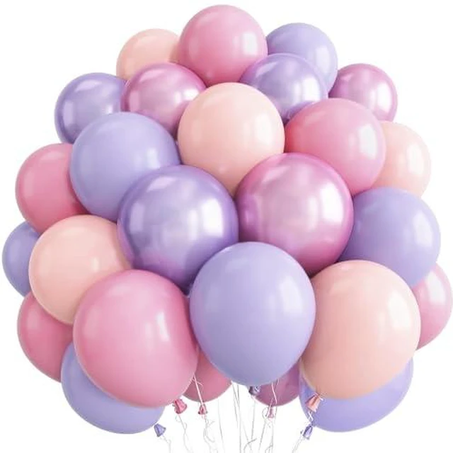Alt view image 6 of 6 - Pastel Rainbow Party Balloons Assorted Colors, Pastel Light Purple Pink Yellow Green Latex Multicolor Balloons for Girl Colorful Candy Princess Ice Cream Birthday Bridal Baby Shower Party Decorations