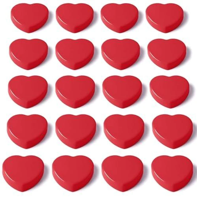 Alt view image 2 of 4 - Heart Fridge Magnets, 20Pcs Strong Small Red for Whiteboard & Office