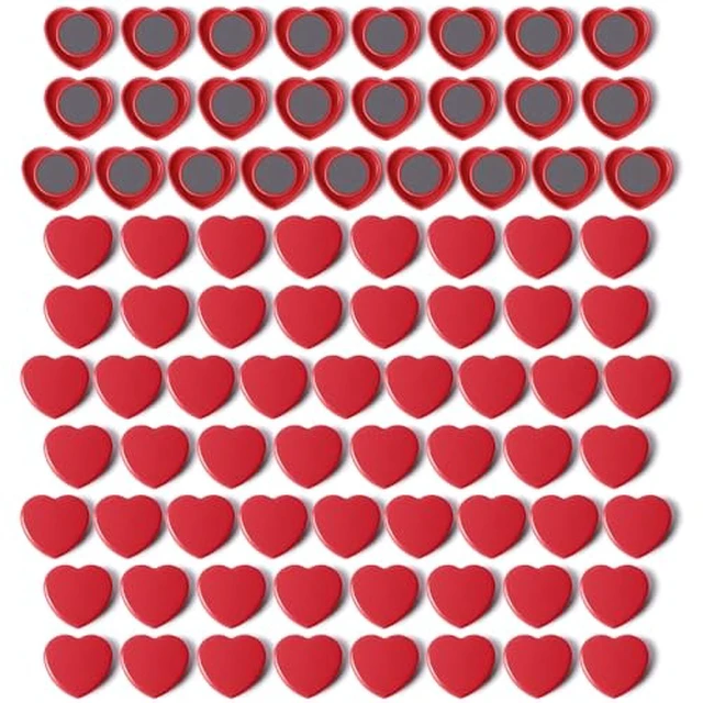 Alt view image 3 of 4 - Heart Fridge Magnets, 20Pcs Strong Small Red for Whiteboard & Office