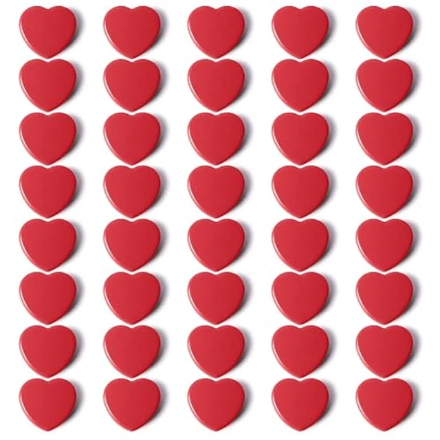Alt view image 4 of 4 - Heart Fridge Magnets, 20Pcs Strong Small Red for Whiteboard & Office