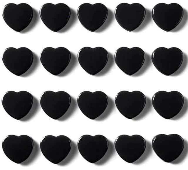 Alt view image 2 of 5 - Fridge Magnets - 20PCS Cute Refrigerator Magnets, Decorative Mini Strong Magnets for Whiteboard, Locker, Photo & Map - Black Small Heavy Duty Magnet for Home Office School Kitchen (Heart)