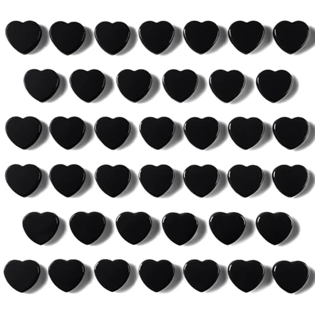 Alt view image 3 of 5 - Fridge Magnets - 20PCS Cute Refrigerator Magnets, Decorative Mini Strong Magnets for Whiteboard, Locker, Photo & Map - Black Small Heavy Duty Magnet for Home Office School Kitchen (Heart)