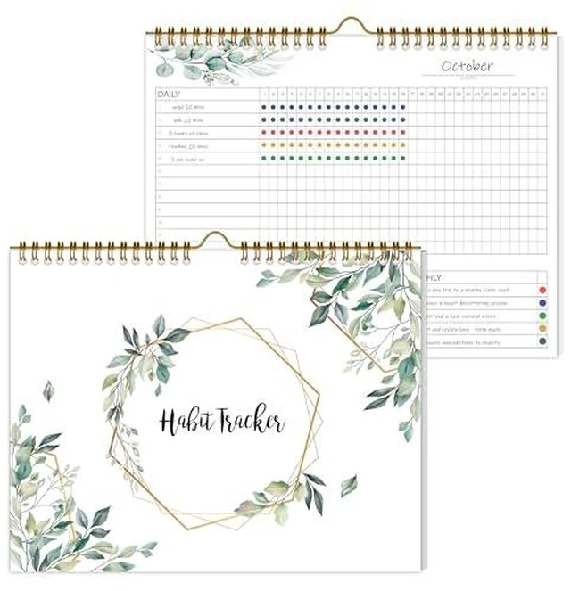 Alt view image 3 of 3 - Habit Tracker Calendar Undated for Daily, Weekly & Monthly, 8" x 10" (Pink)