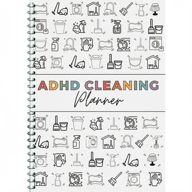 Main image of ADHD Cleaning Planner,ADHD Planner, Reusable Adhd Cleaning and Organizing Planners for Adults Women,Notebook for Home Management Routine Tracking & Family Cleaning Tasks (White)