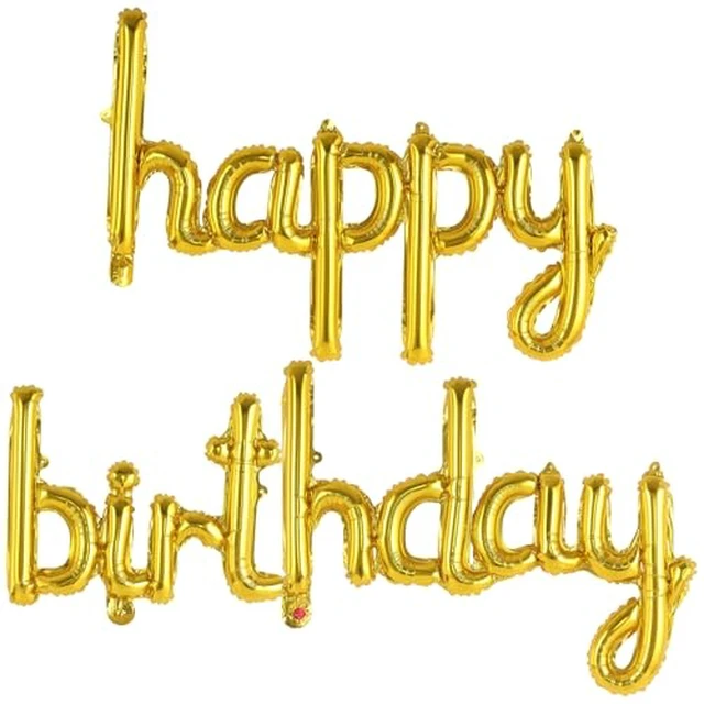 Alt view image 4 of 6 - Happy Birthday Balloons Banner Foil Letters Balloons Connected, Personalized Birthday Signs for Women Men Boys Girls Birthday Party Decorations, Small Green