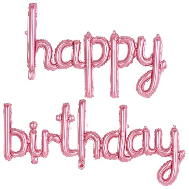 Alt view image 6 of 6 - Happy Birthday Balloons Banner Foil Letters Balloons Connected, Personalized Birthday Signs for Women Men Boys Girls Birthday Party Decorations, Small Green