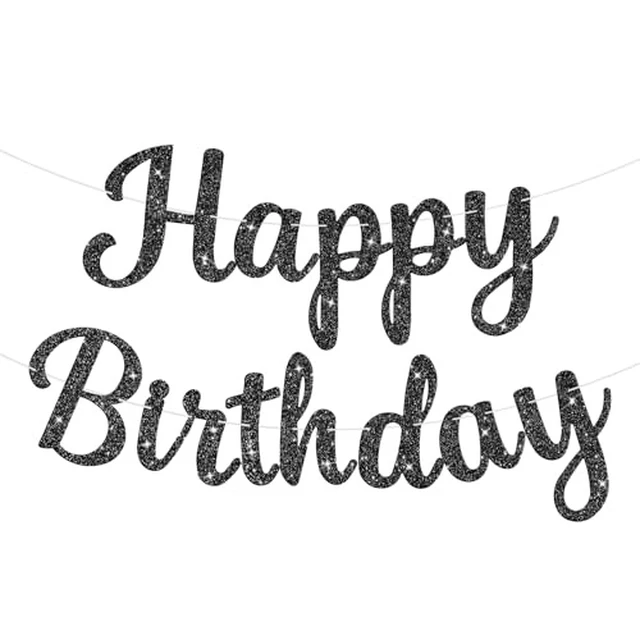 Alt view image 3 of 6 - Glitter Happy Birthday Banner Sign Birthday Garland Wall Door Banners Flag for Women Men Boys Girls Party Backdrop Decorations Light Purple