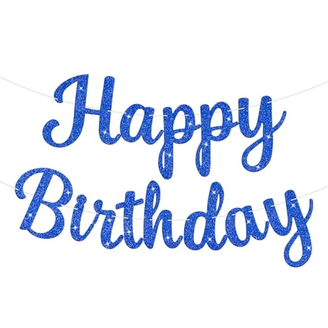 Alt view image 4 of 6 - Glitter Happy Birthday Banner Sign Birthday Garland Wall Door Banners Flag for Women Men Boys Girls Party Backdrop Decorations Light Purple