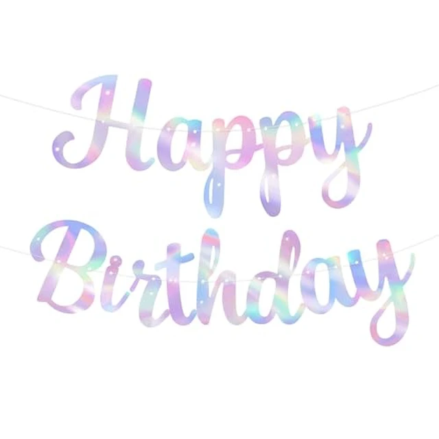 Alt view image 5 of 6 - Glitter Happy Birthday Banner Sign Birthday Garland Wall Door Banners Flag for Women Men Boys Girls Party Backdrop Decorations Light Purple