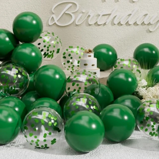 Alt view image 6 of 6 - SUWEN Silver Metallic and Confetti Balloons Set 47PCS Latex Helium