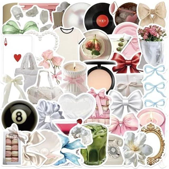 Alt view image 2 of 6 - 50PCS Clean Girl Aesthetic Stickers Self Care Matcha Decals,Waterproof Vinyl Stickers for Water Bottles Laptop Luggage Phone(Clean Girl)