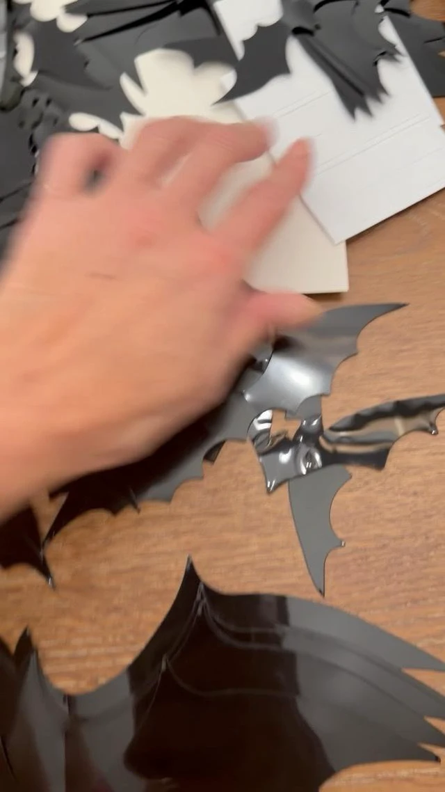 Alt view image 4 of 6 - 120Pcs 3D Bats Halloween Decorations Wall Decor Realistic PVC Bat Stickers