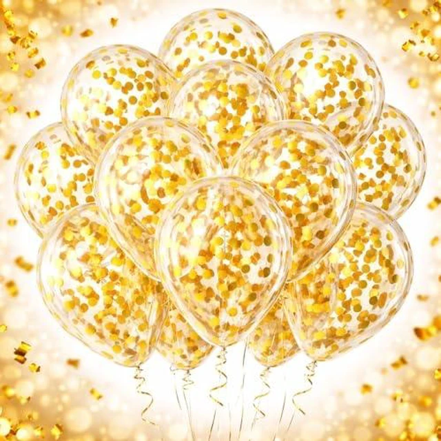 Alt view image 2 of 6 - Golden Confetti Latex Party Balloons 100 Pack, 12 Inch Helium Balloons with Gold Confetti Dots for Wedding Bridal Shower Birthday Celebration Decorations