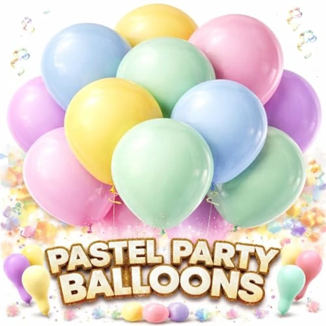Alt view image 2 of 6 - Pastel Balloons 100 Pack, Latex Rainbow Balloon, 12 Inch Round Helium Multicolor Macaron Balloons for Easter Birthday Wedding Baby Shower Bridal Wedding Party Decorations