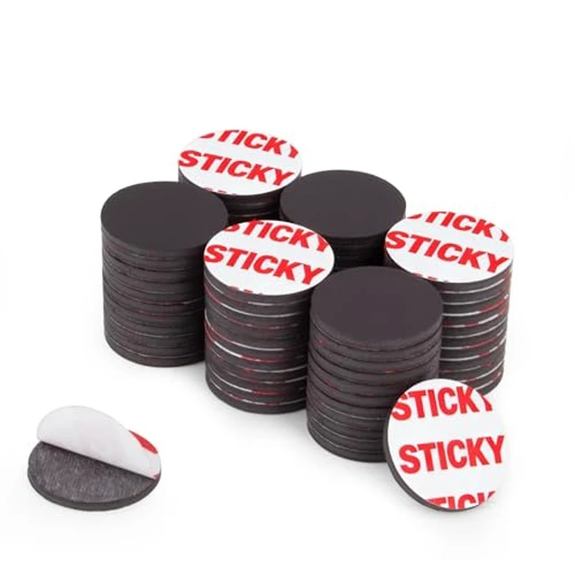 Alt view image 2 of 6 - Towjug Round Magnets with Adhesive Backing 0.8" x 0.08", 30 Magnetic Dots