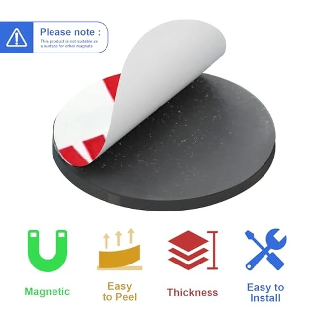 Alt view image 3 of 6 - Towjug Round Magnets with Adhesive Backing 0.8" x 0.08", 30 Magnetic Dots