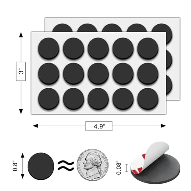 Alt view image 5 of 6 - Towjug Round Magnets with Adhesive Backing 0.8" x 0.08", 30 Magnetic Dots