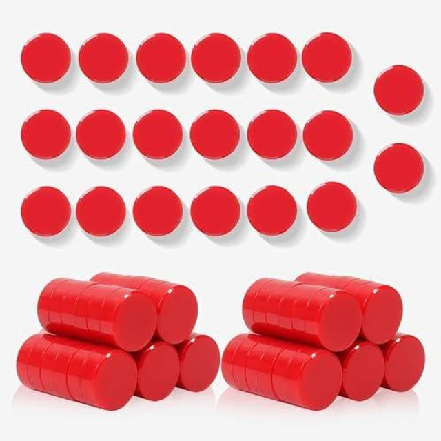 Alt view image 3 of 3 - Fridge Magnets - 20Pcs Cute Mini Refrigerator Magnets for Classroom Organization, Kitchen Memo & Office Decor, Round Small Strong Heavy Duty Magnets for Whiteboards Fridge Adults Locker (Red)