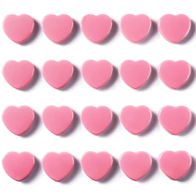 Alt view image 2 of 4 - 20PCS Strong Fridge Magnets - Heavy Duty Small Magnets for Whiteboard, Craft & Lockers | Cute Decorative Kitchen Office Classroom Magnet | Mini Heart Pink Refrigerator Magnets for Home School