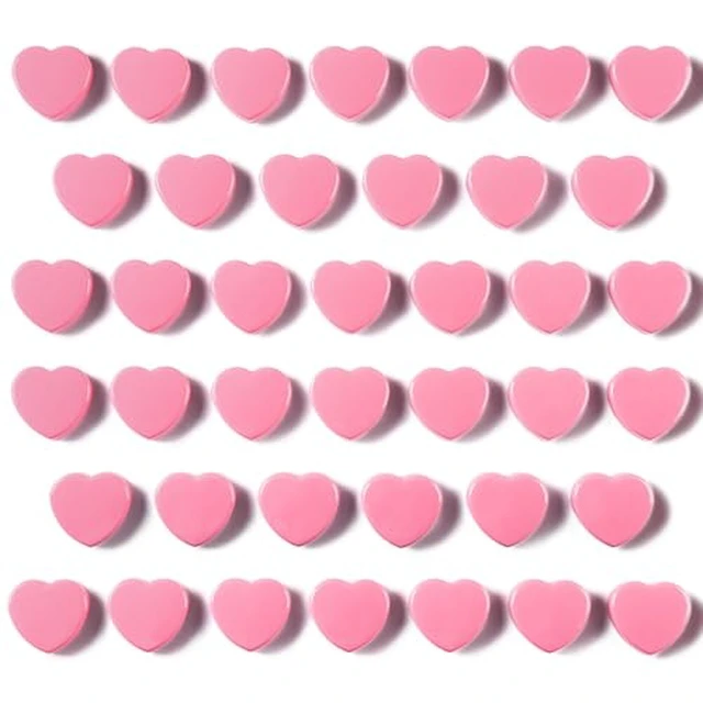 Alt view image 3 of 4 - 20PCS Strong Fridge Magnets - Heavy Duty Small Magnets for Whiteboard, Craft & Lockers | Cute Decorative Kitchen Office Classroom Magnet | Mini Heart Pink Refrigerator Magnets for Home School