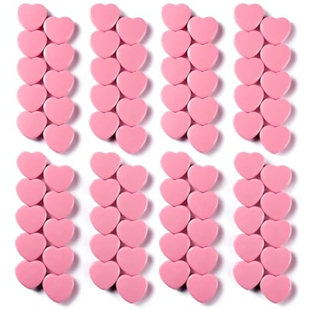 Alt view image 4 of 4 - 20PCS Strong Fridge Magnets - Heavy Duty Small Magnets for Whiteboard, Craft & Lockers | Cute Decorative Kitchen Office Classroom Magnet | Mini Heart Pink Refrigerator Magnets for Home School