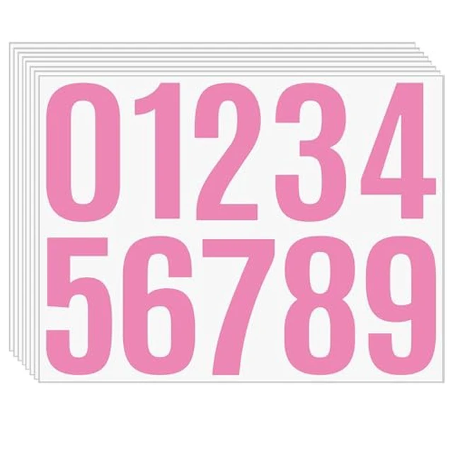 Alt view image 3 of 6 - 8 Sheets 4 Inch Yellow Number Stickers 0-9 Waterproof Vinyl Self Adhesive Numbers for Mailbox Address, Outdoor Signs, House Door Plates, Storage Bins, Classroom Labels, Sorting Projects (Yellow)
