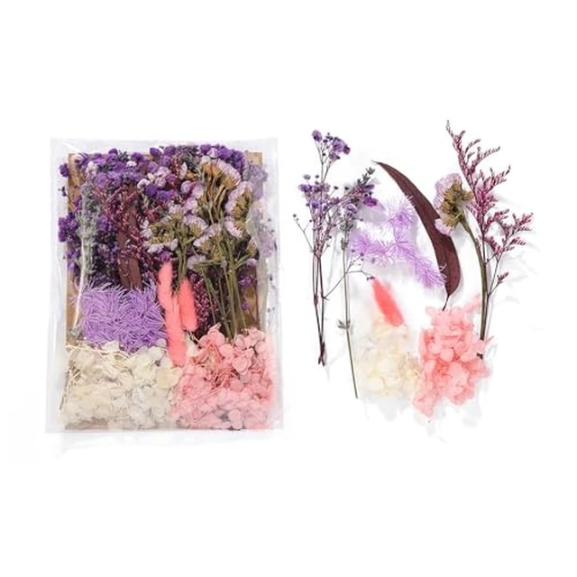 Alt view image 6 of 6 - Real Dried Flowers for Crafts, Natural Dry Flowers for Crafts Mixed Natural Pressed Flowers, Small Dried Flowers for Resin Dry Flowers for Candle Making (White 2)