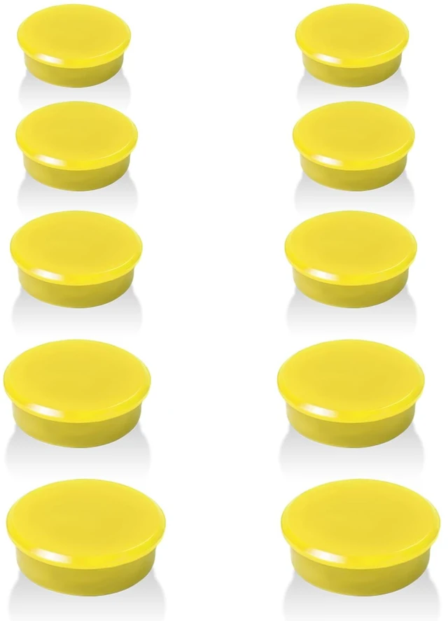 Main image of Fridge Magnets 10PCS Mini Strong Refrigerator Magnets, Small Round Cute Magnet, Heavy Duty Magnets for Whiteboard, Locker, Kitchen, Office, Classroom, Crafts, Yellow Decorative Magnetic Dots