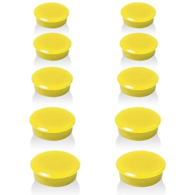 Alt view image 2 of 4 - Fridge Magnets 10PCS Mini Strong Refrigerator Magnets, Small Round Cute Magnet, Heavy Duty Magnets for Whiteboard, Locker, Kitchen, Office, Classroom, Crafts, Yellow Decorative Magnetic Dots