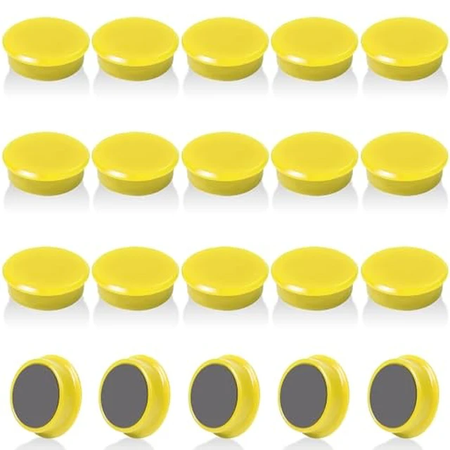 Alt view image 3 of 4 - Fridge Magnets 10PCS Mini Strong Refrigerator Magnets, Small Round Cute Magnet, Heavy Duty Magnets for Whiteboard, Locker, Kitchen, Office, Classroom, Crafts, Yellow Decorative Magnetic Dots