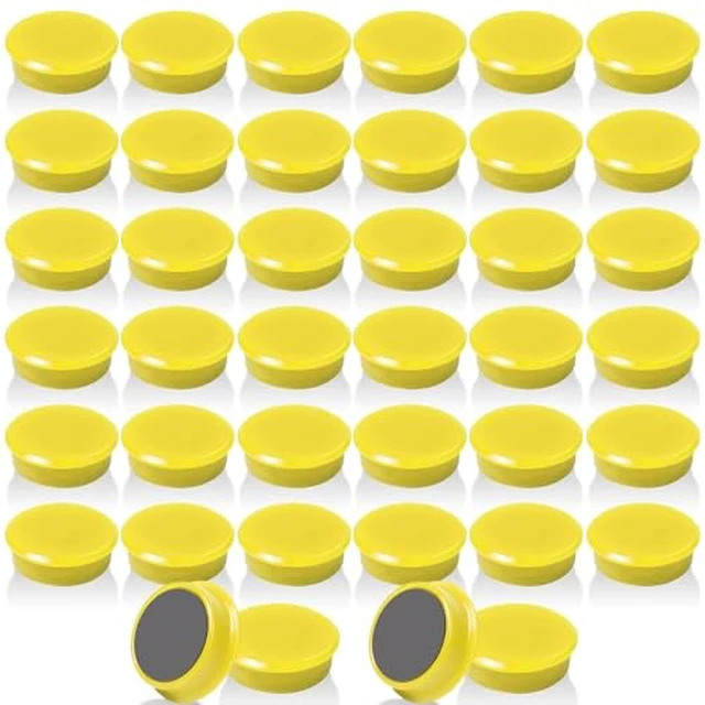 Alt view image 4 of 4 - Fridge Magnets 10PCS Mini Strong Refrigerator Magnets, Small Round Cute Magnet, Heavy Duty Magnets for Whiteboard, Locker, Kitchen, Office, Classroom, Crafts, Yellow Decorative Magnetic Dots
