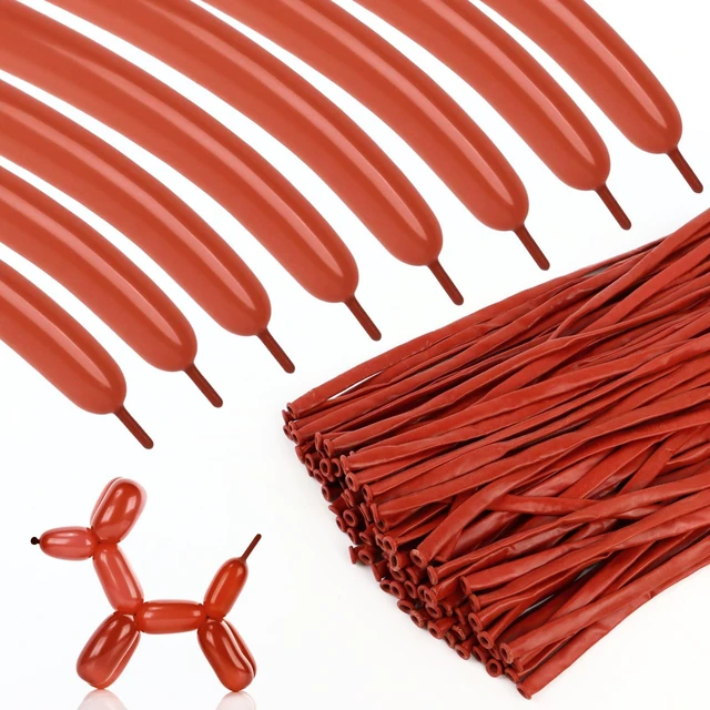 Main image of 100Pcs 260 Ruby Red Latex Twisting Balloons for Animal Modeling
