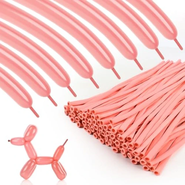 Alt view image 3 of 6 - 100Pcs 260 Ruby Red Latex Twisting Balloons for Animal Modeling