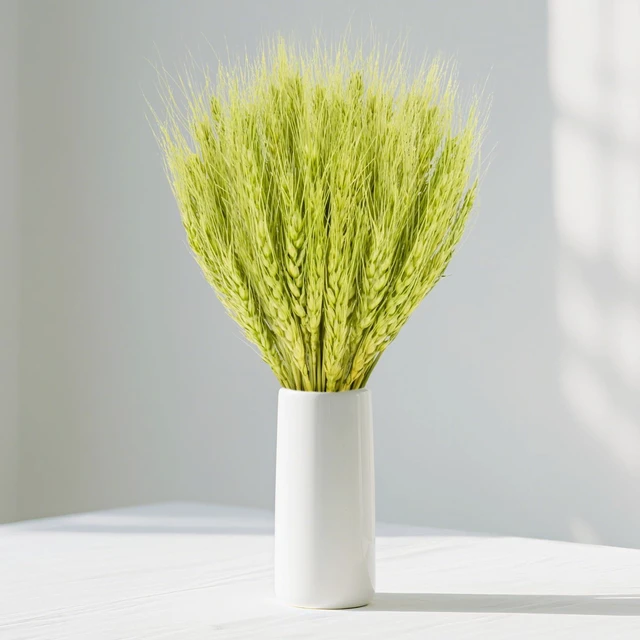 Main image of 50 Stems Dried Wheat Stalks - Green Wheat Straw for Vases 13.3 in