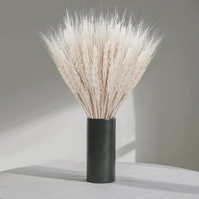 Alt view image 4 of 6 - 50 Stems Dried Wheat Stalks - Green Wheat Straw for Vases 13.3 in