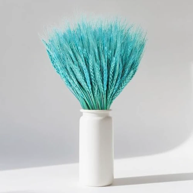Alt view image 5 of 6 - 50 Stems Dried Wheat Stalks - Green Wheat Straw for Vases 13.3 in