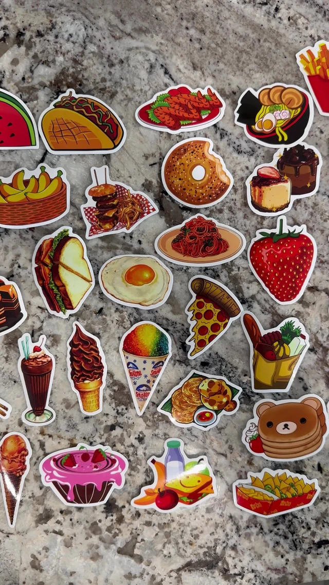 Alt view image 6 of 6 - Food Stickers,50Pcs Cute Fast Food Sticker Chips Hamburger Stickers Yummy Aesthetic Waterproof Deals for Kids Teens Girls Vinyl Sticker for Laptop Hydro Flask Phone Skateboard Luggage