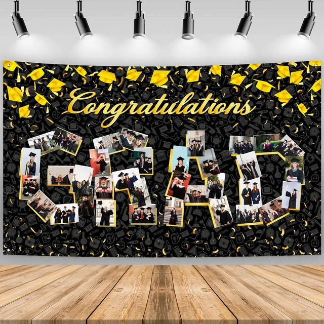 Main image of Large Graduation Photo Banner Decorations 72x44 Inch,Graduate Banner for Class of 2026 Ceremony Congratulations Grad School DIY Prom Favors Party Supplies, Picture Backdrop Sign Photography Background
