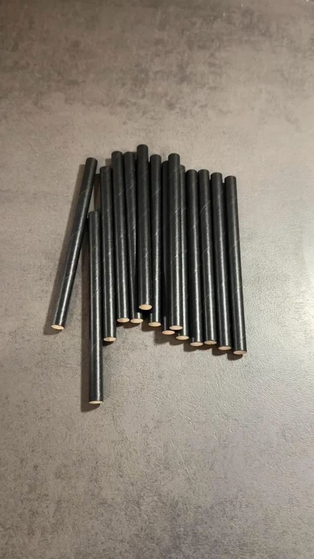 Alt view image 4 of 4 - GDMINLO 100 Pack Paper Straws Black Eco-Friendly Drinking Biodegradable for Party Supplies, Bridal/Baby Shower, Birthday, Mixed Drinks, Weddings, Restaurant, Food Service
