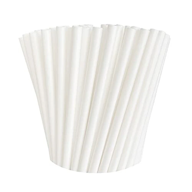 Alt view image 2 of 2 - 100 Pack Paper Straws White Biodegradable co-Friendly Drinking Bulk for Party Supplies, Bridal/Baby Shower, Birthday, Mixed Drinks, Weddings, Restaurant, Food Service, Drink Stirrer