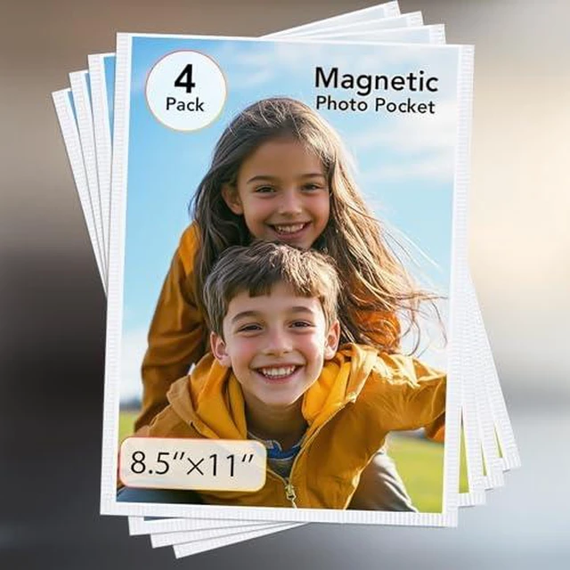 Alt view image 3 of 4 - Magnetic Picture Frames for Refrigerator 4x6, 6 Pack Black