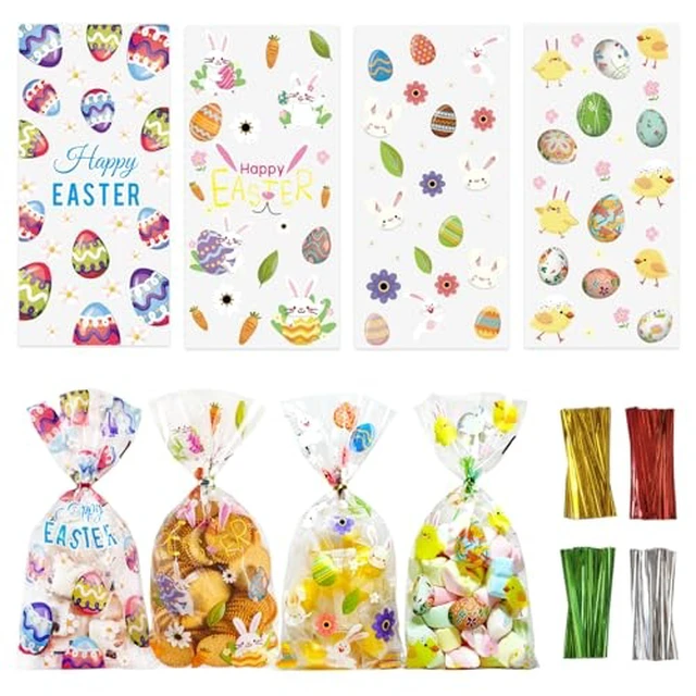 Alt view image 10 of 12 - 50PCS Thanksgiving Treat Bags with 60 Twist Ties Fall Cellophane Gift Bags for Cookies, Candy, Snacks, and Party Favors Pumpkin, Turkey & Maple Leaf Thanksgiving Goodie Bags for Kids