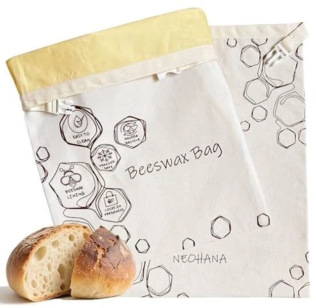Alt view image 6 of 6 - Beeswax Bread Bags for Homemade Bread and Bowl Cover Reusable Bread Baker Set Sourdough Bags