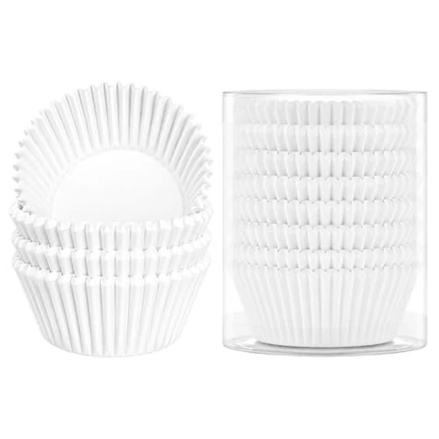 Alt view image 5 of 7 - 200 Count Non-stick Standard White Cupcake Liners, Food-grade Parchment Muffin Liners, Greaseproof Baking Cups for Cupcakes, Muffins and Nuts