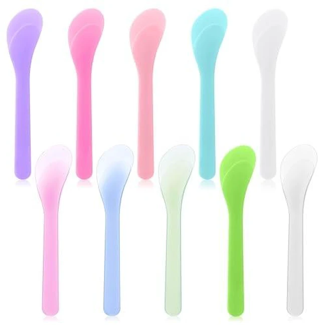 Alt view image 9 of 14 - 10 PCS 5 Inch Cosmetic Spatula, Skincare Lotion Spatula Face Cream Spatula, Makeup Beauty Spoon Reusable Cosmetic Mask Mixing Scoop Tool for Lotions Creams DIY Home Salon (Random Color)