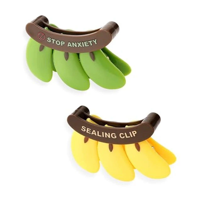 Alt view image 2 of 4 - 2PCS Cute Fridge Magnets Banana Shape Yellow/Green, Multi-Function Refrigerator Magnets Bag Sealing Clips, Decorative Food Storage Clips for Home Kitchen Office, Practical Gift for Housewarming/Xmas