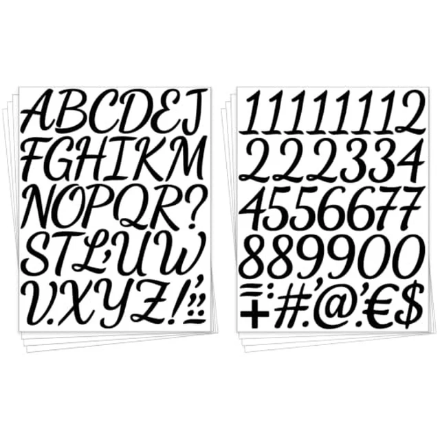 Alt view image 5 of 5 - 600 PCS 16 Sheets 2 Inch White Cartoon Alphabet Number Stickers, Vinyl Self-Adhesive Waterproof Letter Stickers for Indoor Outdoor Mailbox, Poster & DIY Crafts